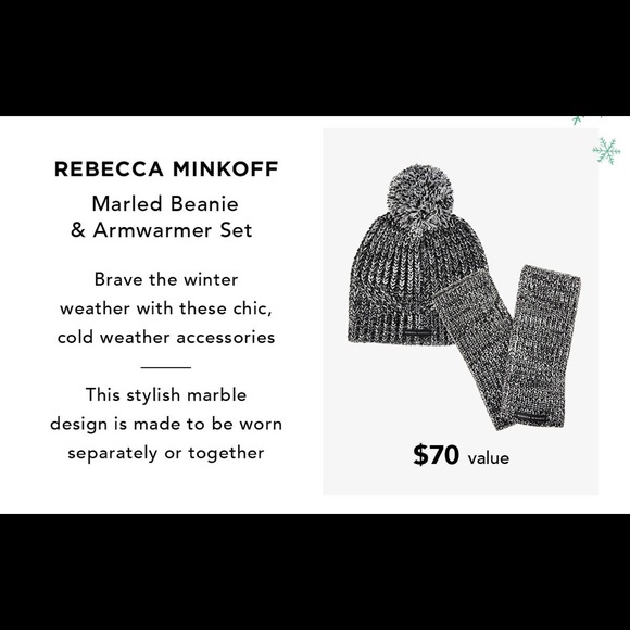 ❌SOLD❌Rebecca Minkoff Marled Beanie & Armwarmer - Picture 5 of 5